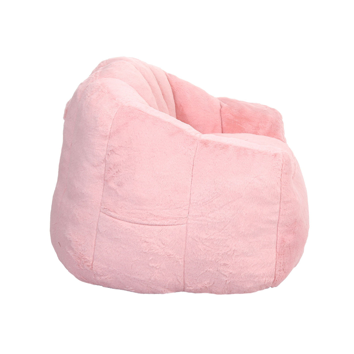 Beanbag chair pink plush fabric with armrests, high-density foam fill, HouseOfZazla on Tampa Home & Garden Store