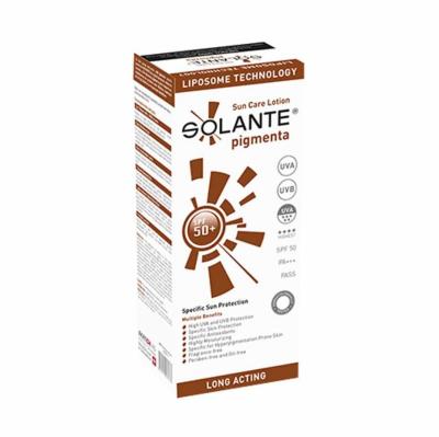 Solante Pigmenta SPF50+ sunscreen lotion by Beauty Care Bag; vitamin C and niacinamide on Tampa Home & Garden Store