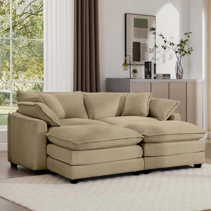 Modern Oversized Modular Cushion Sofa With Ottoman, 3-piece set by Unique Piece Furniture on Tampa Home & Garden Store