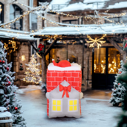 7FT Christmas Inflatable Santa in brick chimney with LED lights, HouseOfZazla on Tampa Home & Garden Store