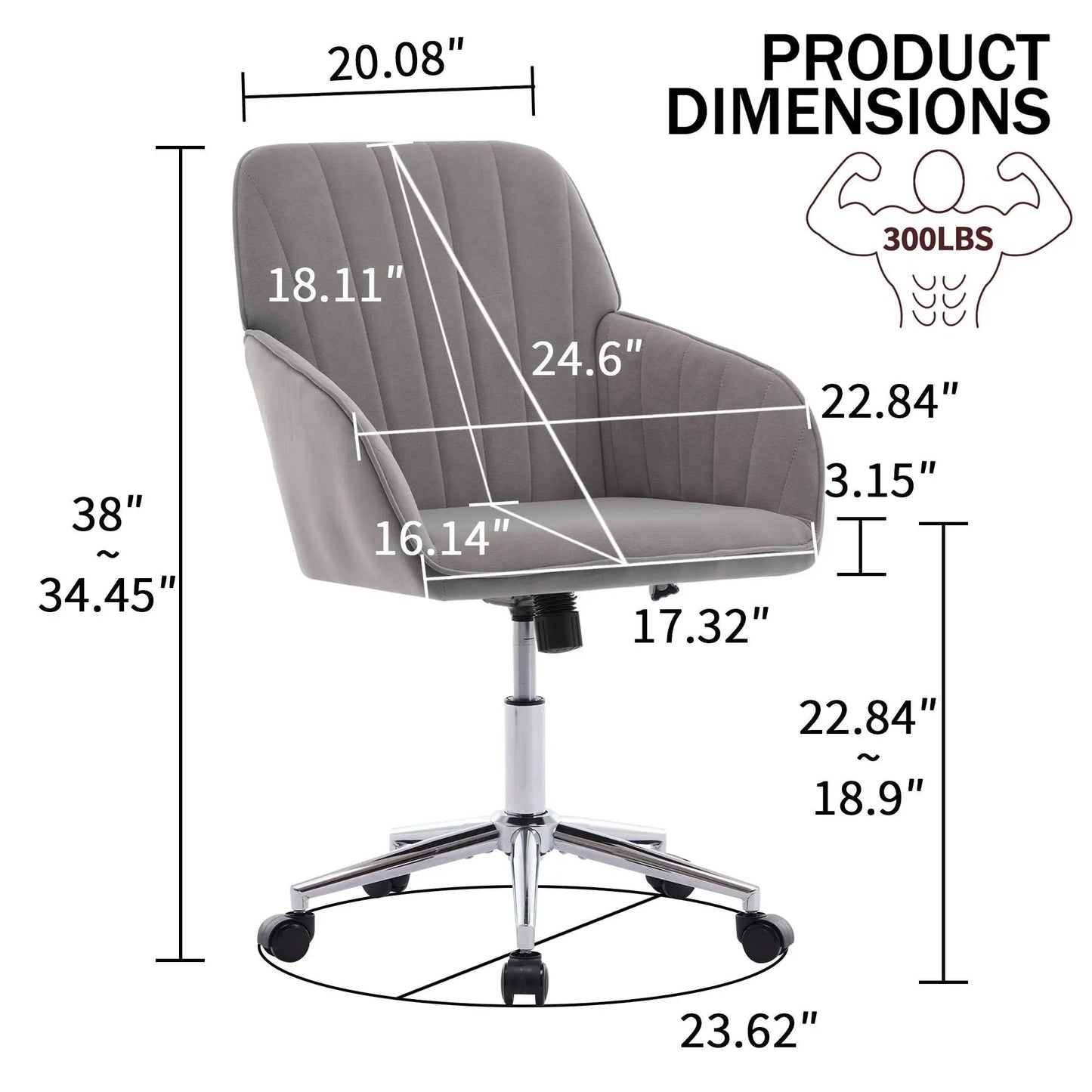 Adjustable Ergonomic Chair With Swivel Backrest
