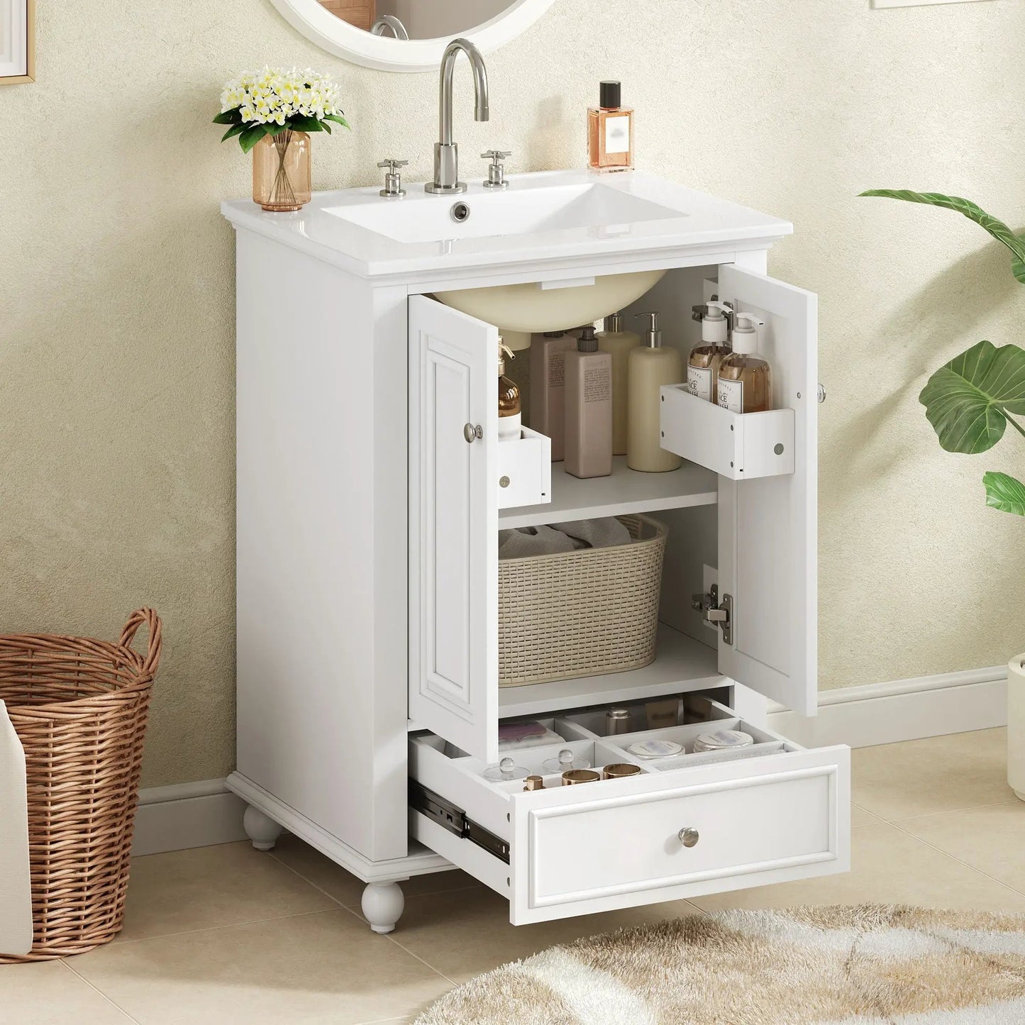 Modern Bathroom Vanity With Sink and Drawer