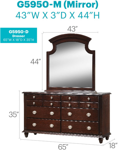 Traditional dresser with brown veneer and arched mirror by HouseOfZazla, 65W x 18D x 35H on Tampa Home & Garden Store