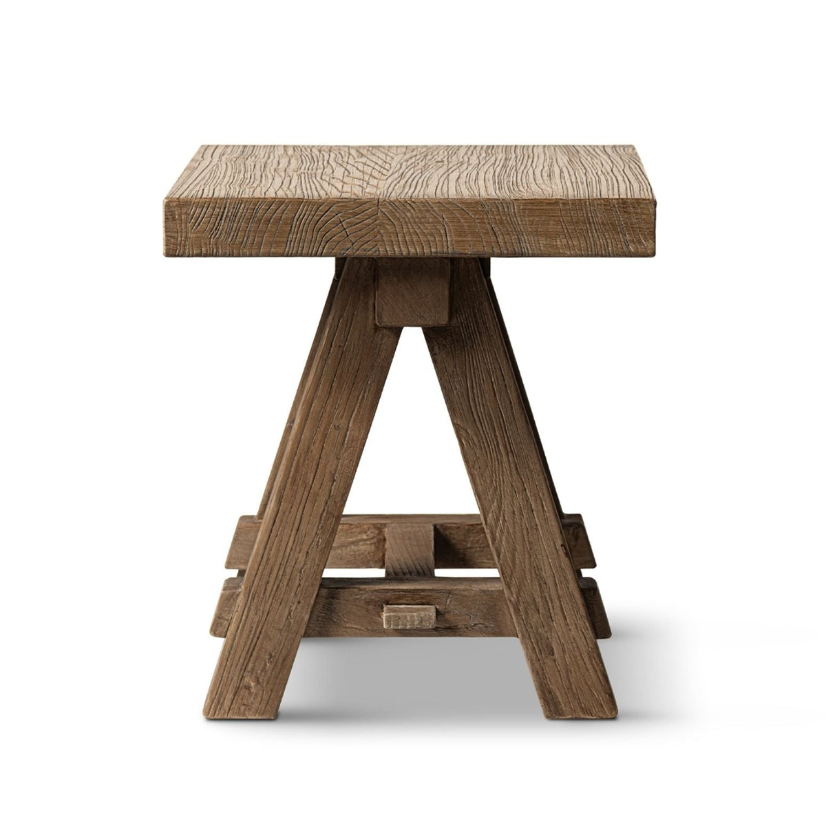 Trestle coffee table in solid reclaimed elm with dark finish by HouseOfZazla on Tampa Home & Garden Store