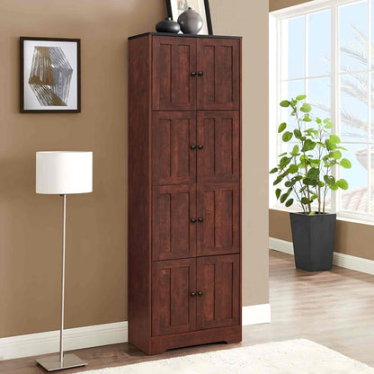 Tall Storage Cabinet With Four Doors And Shelves