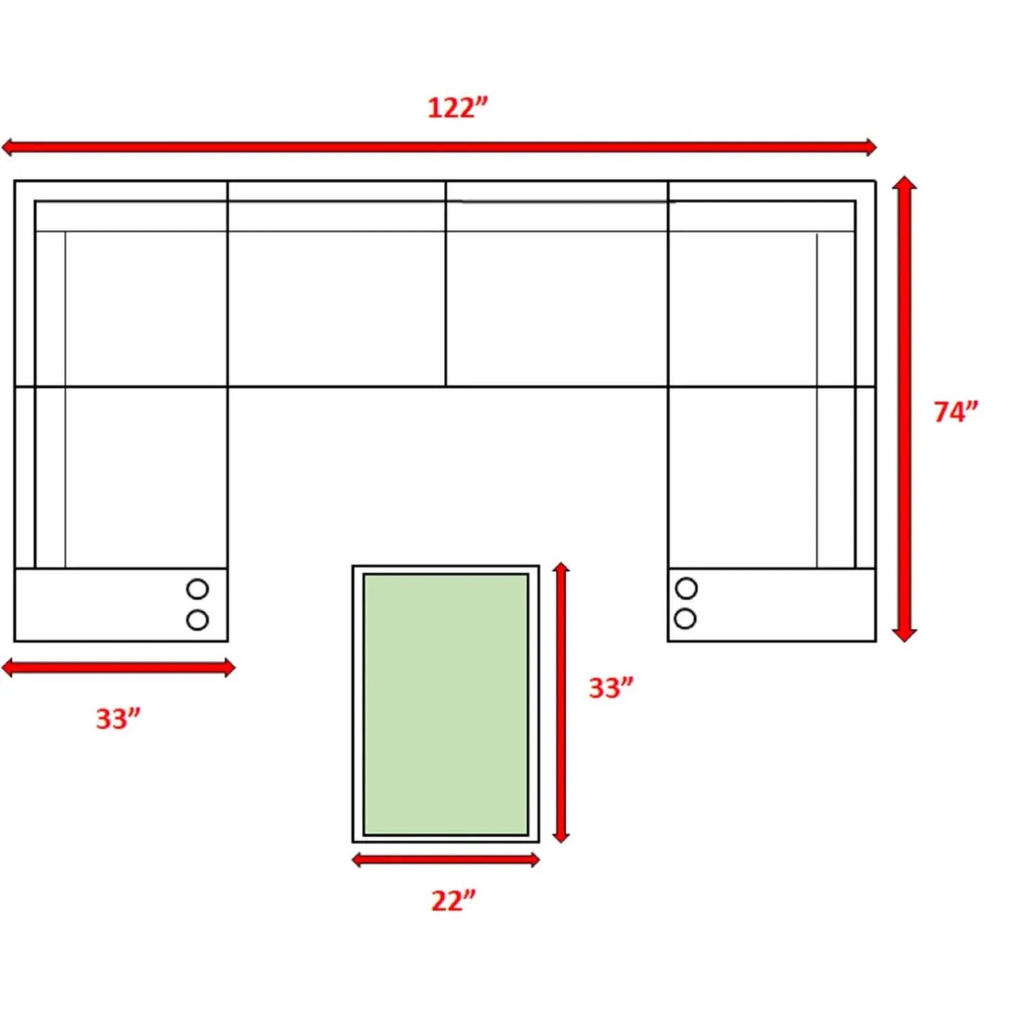 Outdoor Wicker Sectional with Weather Cushions