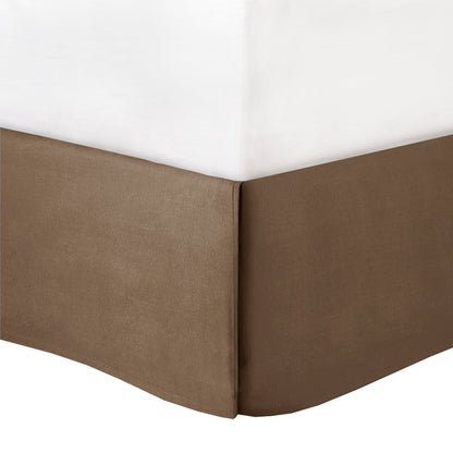 7 Piece Comforter Set Taupe/Brown King white top panel over brown bed edge on Tampa Home & Garden Store