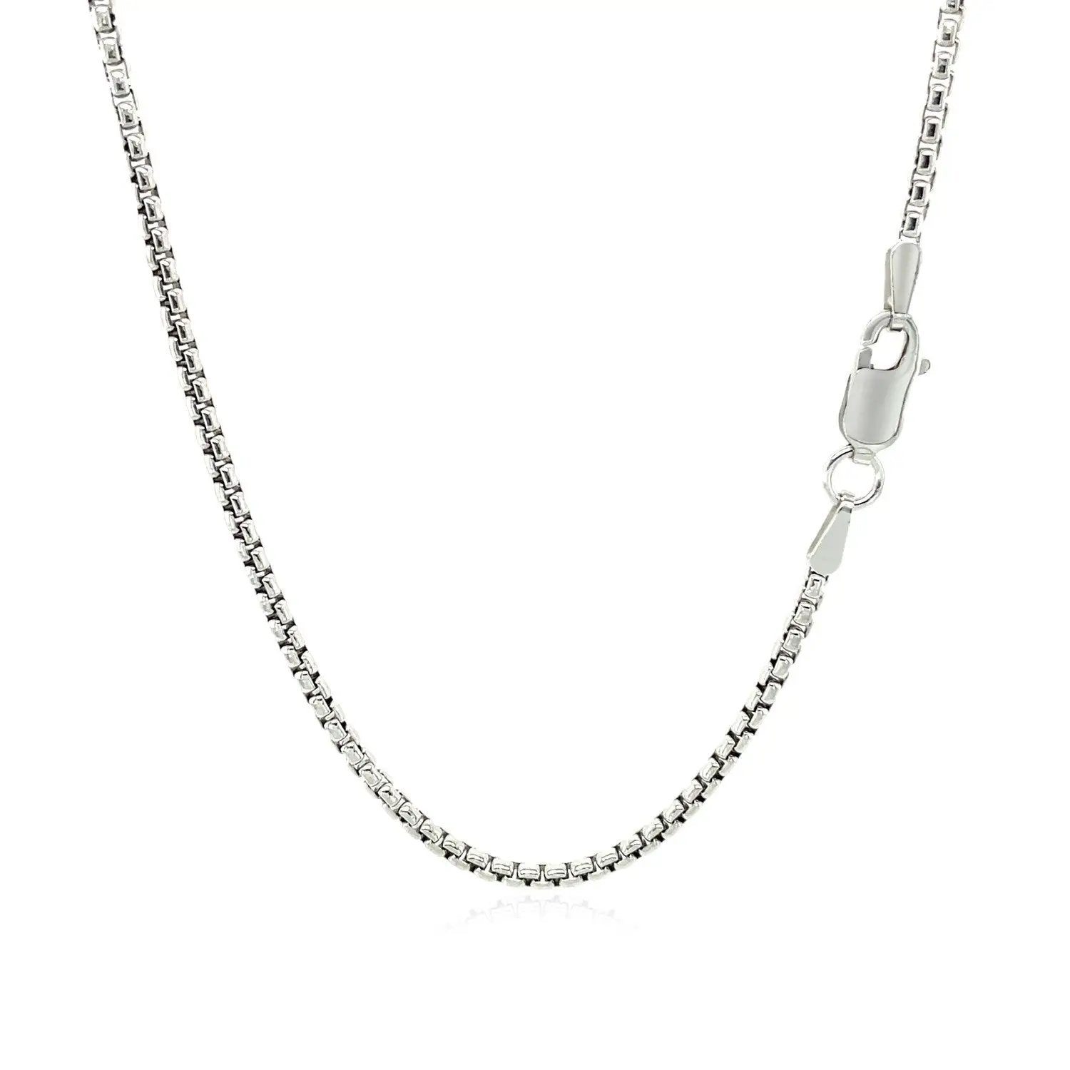 14k white gold round box chain necklace 1.7mm by Bids.com with lobster clasp on Tampa Home & Garden Store