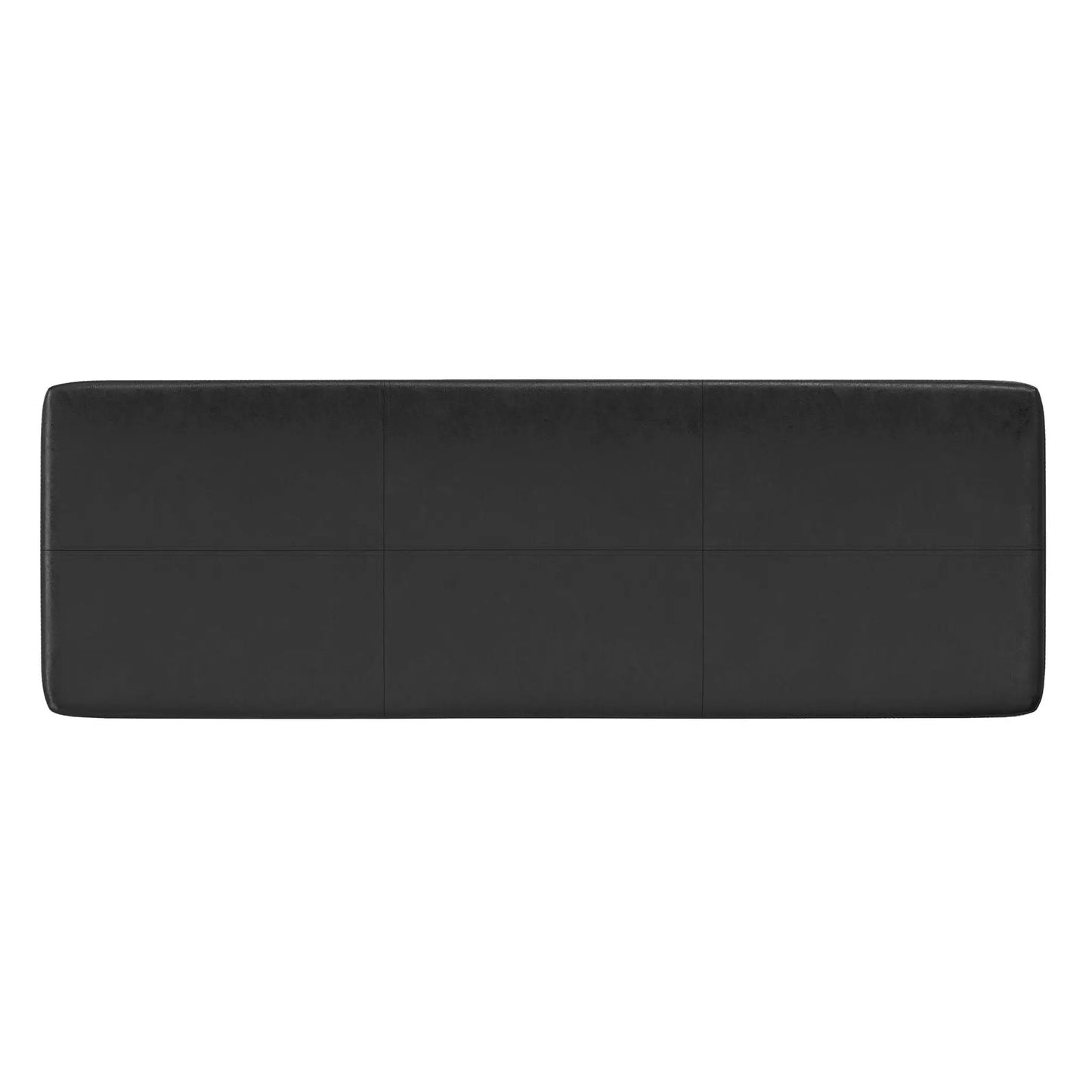 Carlson Ottoman Bench in black leather with a clean mid-century silhouette on Tampa Home & Garden Store