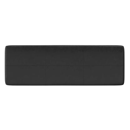 Carlson Ottoman Bench in black leather with a clean mid-century silhouette on Tampa Home & Garden Store