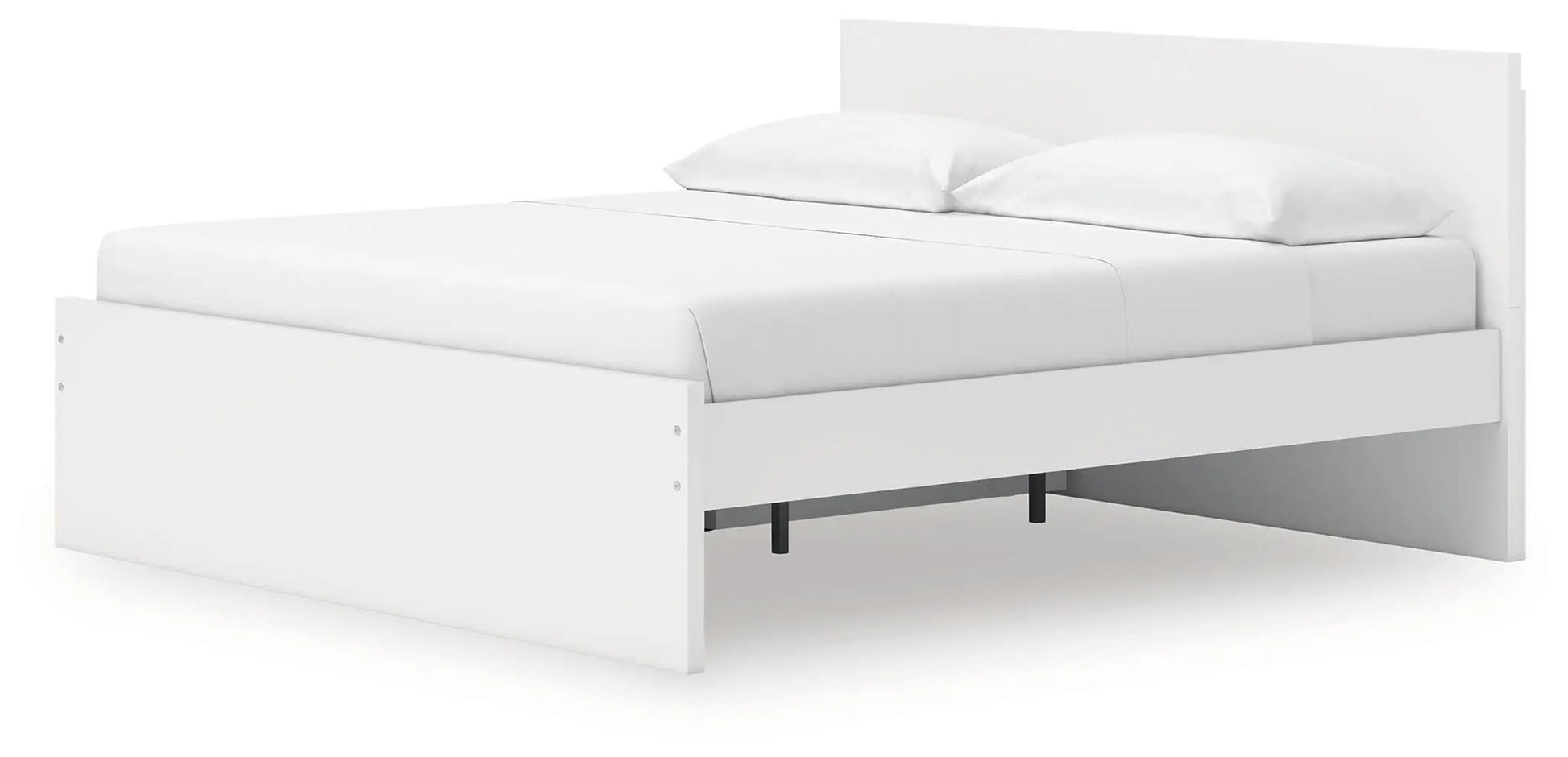 White panel platform storage bed with tall headboard on Tampa Home & Garden Store