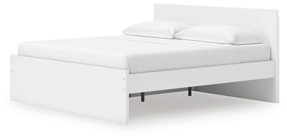 White panel platform storage bed with tall headboard on Tampa Home & Garden Store