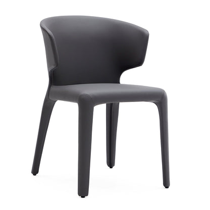 Conrad dining chair set of 2 with metal frame in charcoal gray faux leather on Tampa Home & Garden Store