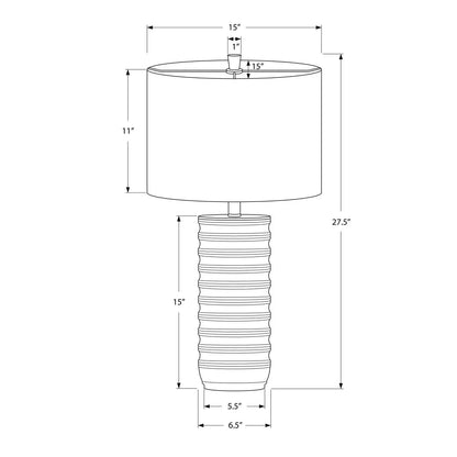 Table lamp resin base with ribbed cream finish and cream shade by Unique Piece Furniture on Tampa Home & Garden Store