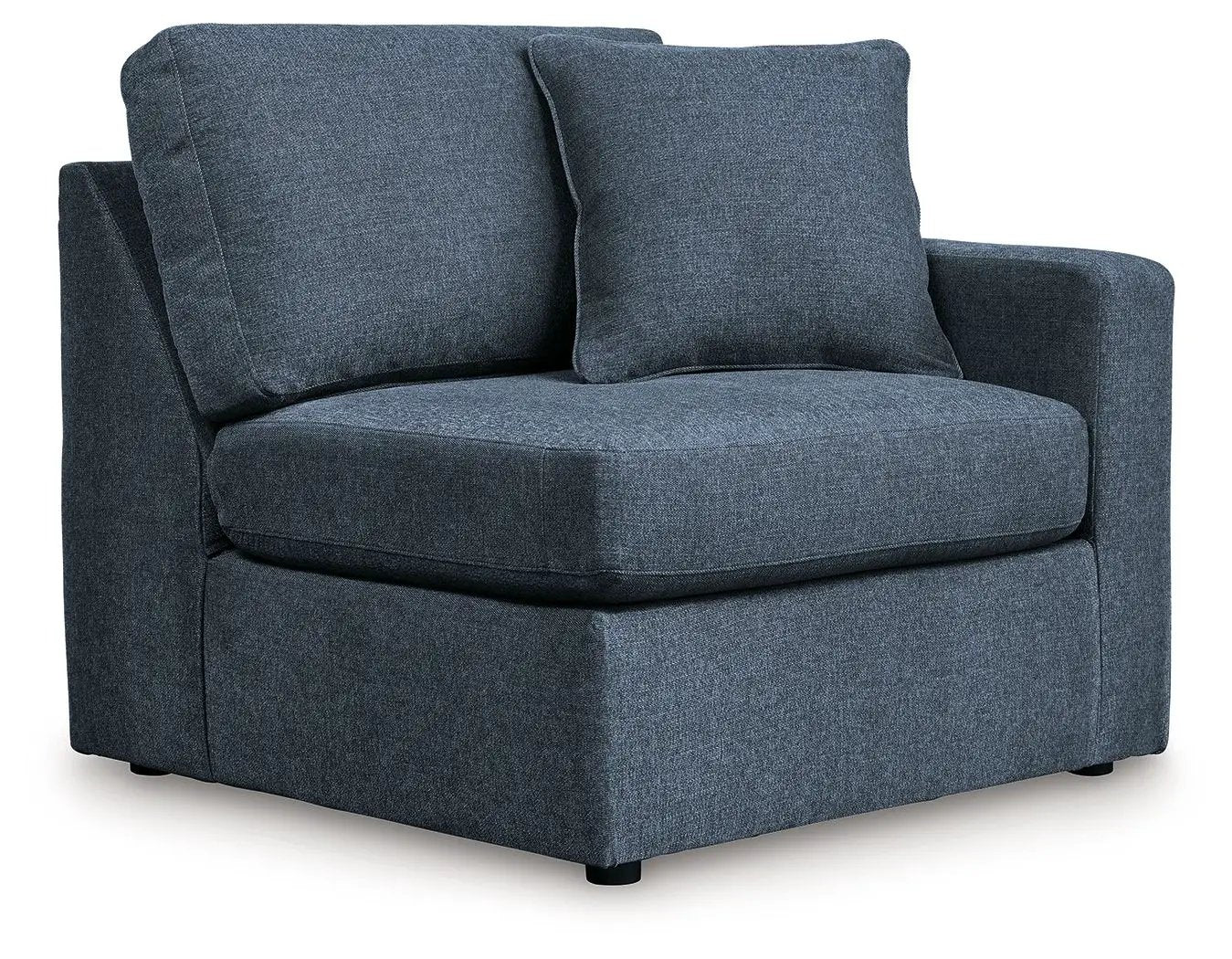 Modmax Sectional Ink blue fabric with two back cushions, stationary sofa on Tampa Home & Garden Store