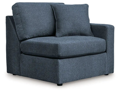 Modmax Sectional Ink blue fabric with two back cushions, stationary sofa on Tampa Home & Garden Store
