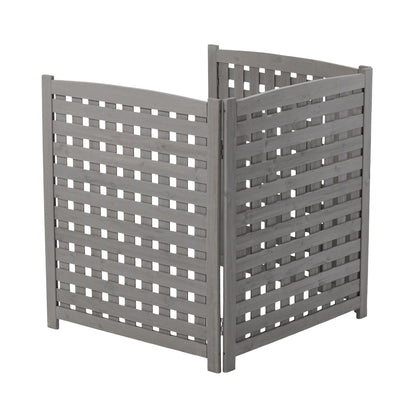 Three Wooden Fences and Outdoor AC Privacy