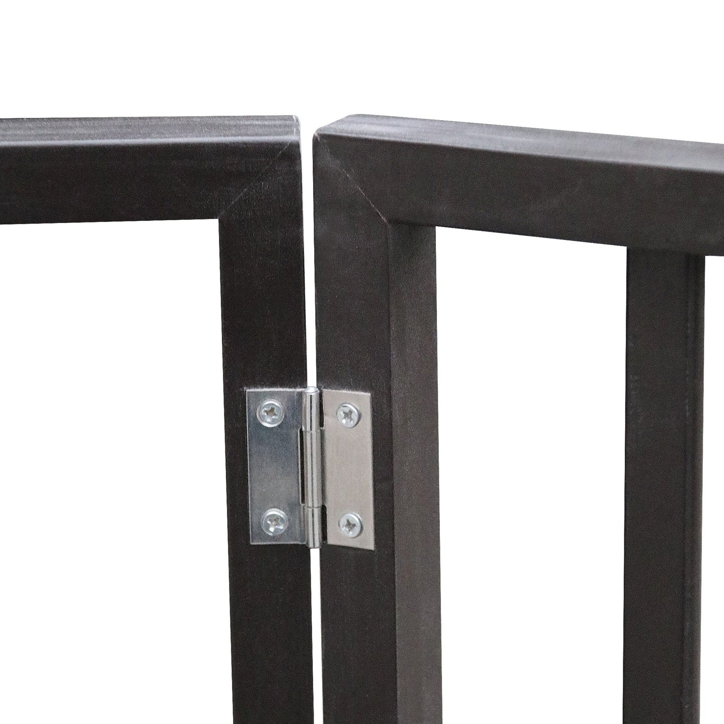 Pet Gate by HouseOfZazla dark brown wooden folding gate with metal hinge on Tampa Home & Garden Store