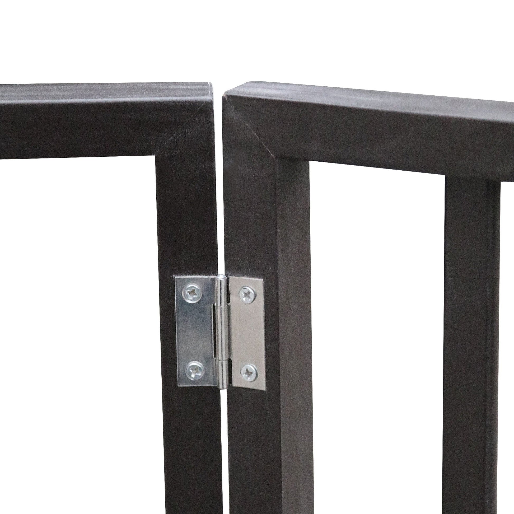 Pet Gate by HouseOfZazla dark brown wooden folding gate with metal hinge on Tampa Home & Garden Store
