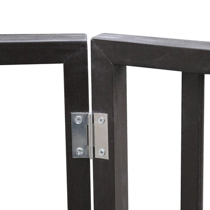 Pet Gate by HouseOfZazla dark brown wooden folding gate with metal hinge on Tampa Home & Garden Store