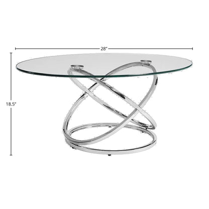 Chrome Cocktail Table Set with Sleek Metal Finish