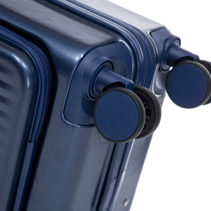 14'/20' 2-Piece ABS Spinner Wheel Luggage Set blue close-up wheels on Tampa Home & Garden Store