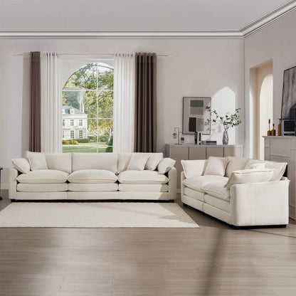 Elegant Sectional Sofa Set with Deep Seats