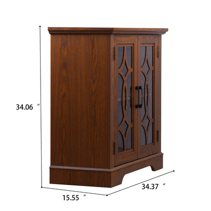 Spacious dark oak sideboard with adjustable shelves and glass-panel doors by HouseOfZazla on Tampa Home & Garden Store