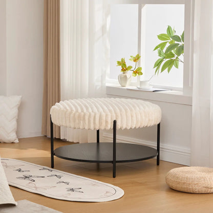 Modern Upholstered Round Ottoman Coffee Table