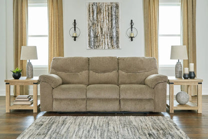 Alphons reclining sofa beige fabric by Unique Piece Furniture in a modern living room on Tampa Home & Garden Store