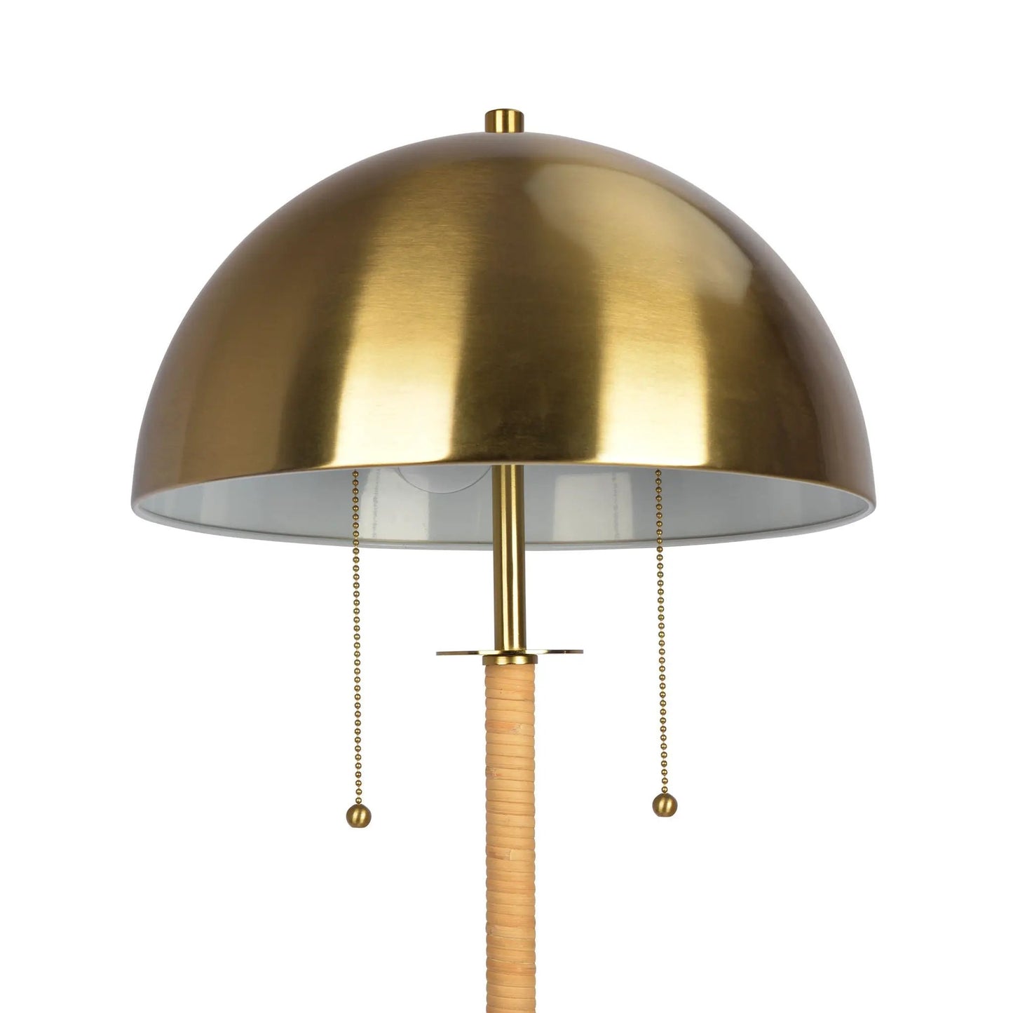 Allure 2-Light Floor Lamp with gold finish and rattan tube by Unique Piece Furniture on Tampa Home & Garden Store