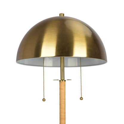 Allure 2-Light Floor Lamp with gold finish and rattan tube by Unique Piece Furniture on Tampa Home & Garden Store