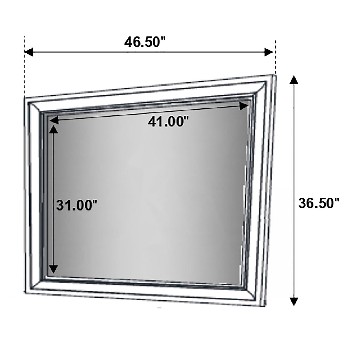 Annie 4 Piece Bedroom Set framed mirror headboard diagram with 46.50 in width by HouseOfZazla on Tampa Home & Garden Store