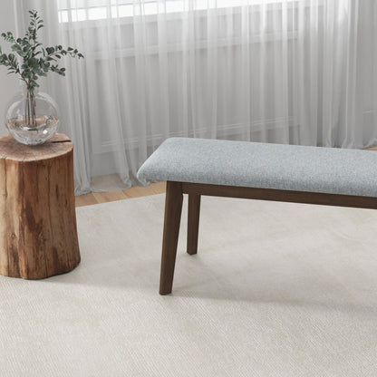 Carlos Upholstered Bench gray high-density foam cushion by HouseOfZazla on Tampa Home & Garden Store