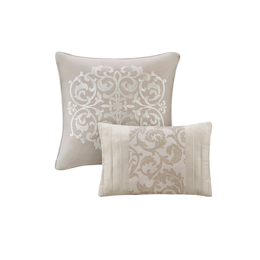 Embroidered and 8 Piece King Comforter Set