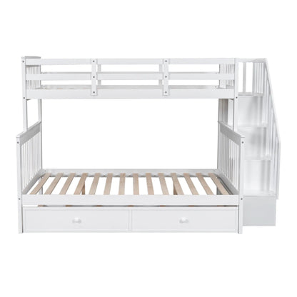 Bunk Bed with Twin Size Trundle and Guard Rail