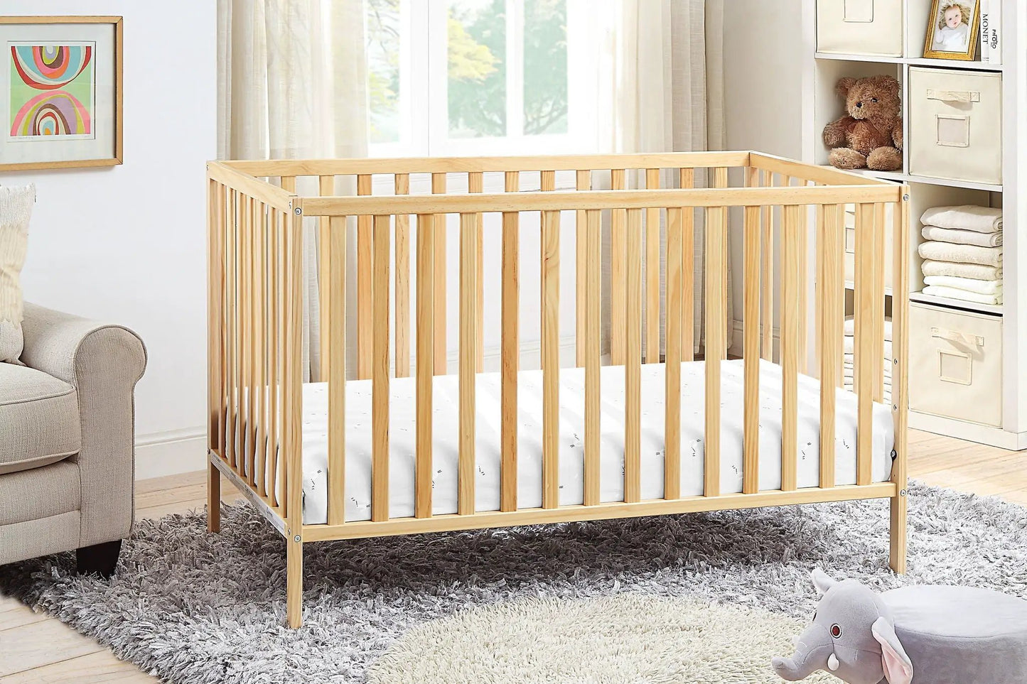 Palmer 3-in-1 Convertible Island Crib natural wood finish by Unique Piece Furniture on Tampa Home & Garden Store