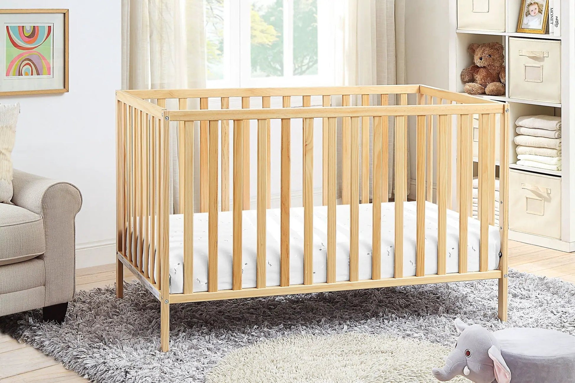 Palmer 3-in-1 Convertible Island Crib natural wood finish by Unique Piece Furniture on Tampa Home & Garden Store