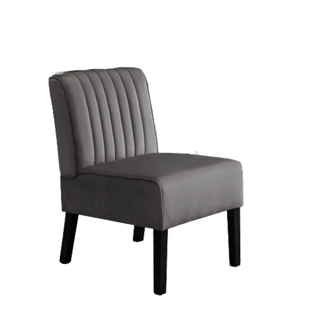 Reese mid-century modern accent chairs set of 2, gray upholstery with black legs on Tampa Home & Garden Store