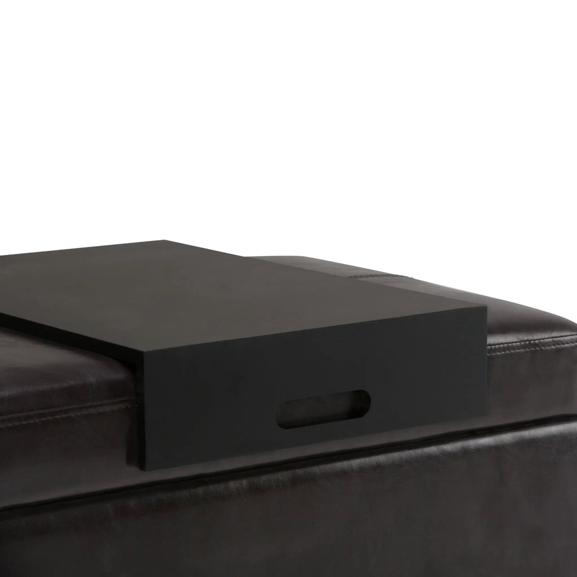 Oregon Contemporary Storage Ottoman With Tray in black faux leather by Unique Piece Furniture on Tampa Home & Garden Store