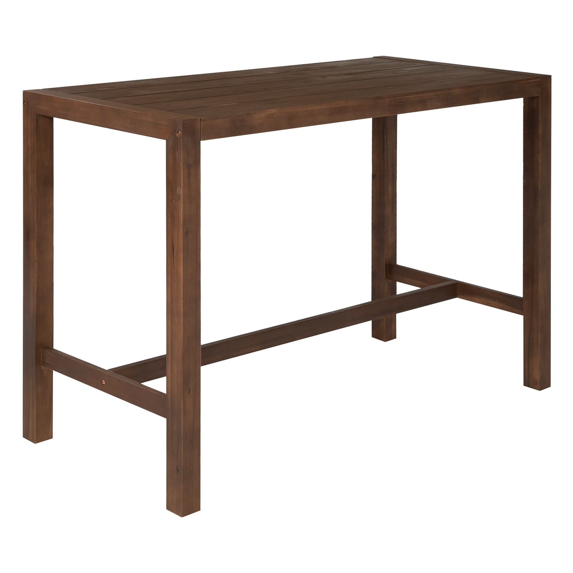 Patio Bar Table brown wood with slatted top and square legs part of 5-piece outdoor set on Tampa Home & Garden Store