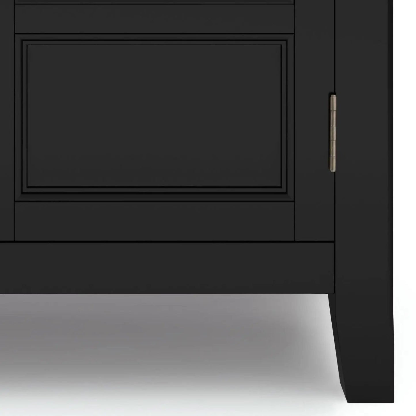 Burlington Handcrafted Low Storage Cabinet black finish accent cabinet with framed panel door on Tampa Home & Garden Store