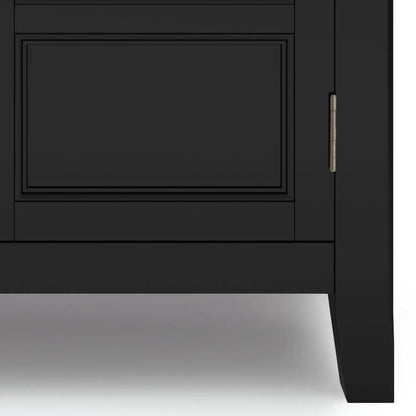Burlington Handcrafted Low Storage Cabinet black finish accent cabinet with framed panel door on Tampa Home & Garden Store