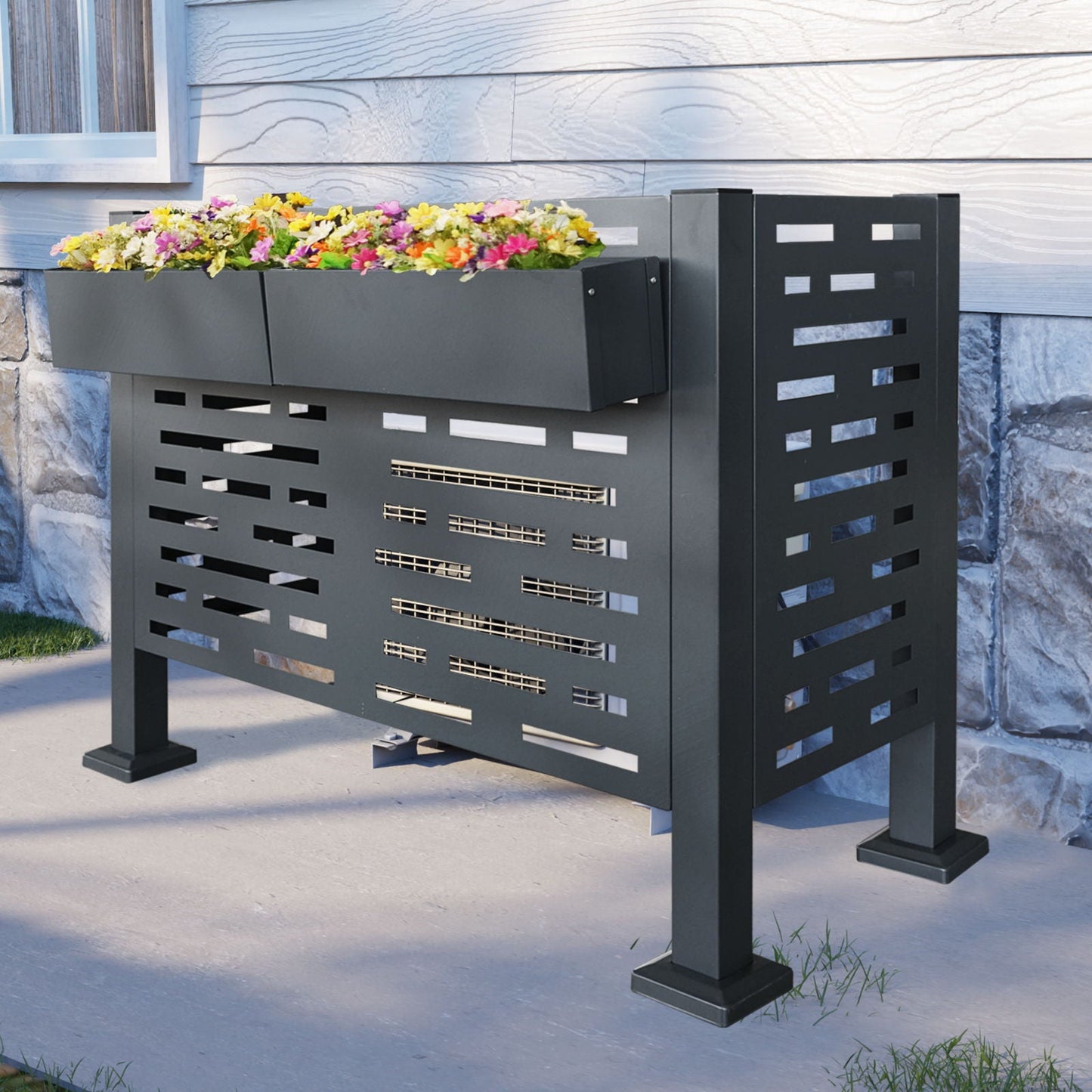 Air Conditioner Privacy Fence Cover and 3 Panels