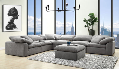 Naveen modular sectional with ottoman in grey fabric by HouseOfZazla on Tampa Home & Garden Store