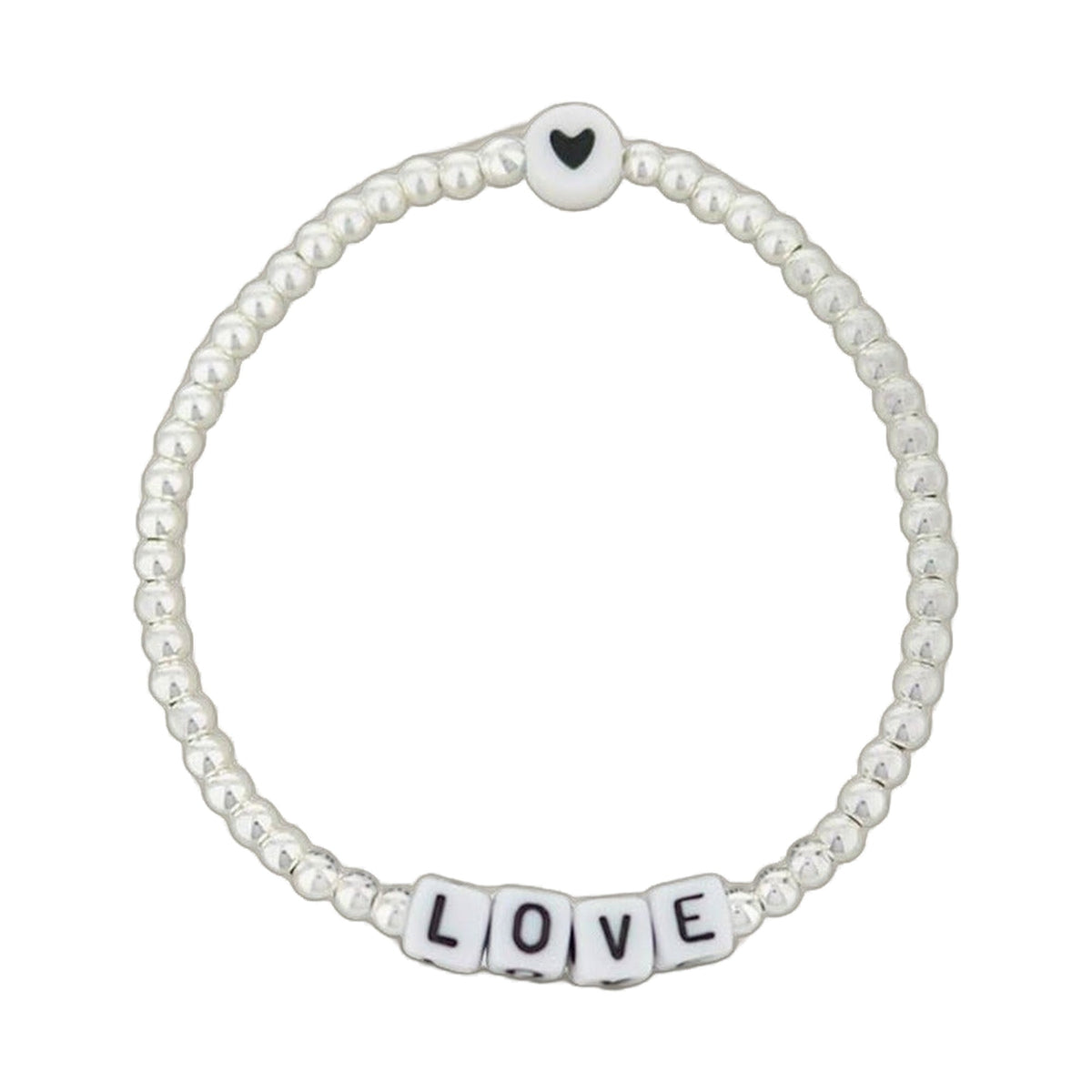 Lorelai Love 3mm bead bracelet by Lauren G Adams with white heart bead and LOVE beads on Tampa Home & Garden Store