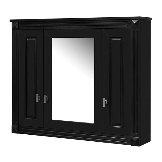 Wall mounted medicine cabinet with mirror, black finish and 5 shelves on Tampa Home & Garden Store