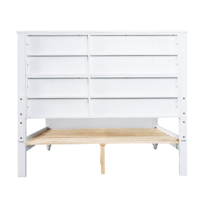Solid White Queen Bed Frame and Wooden Board
