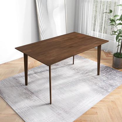 Carlos Dining Table in Solid Wood Brown Finish