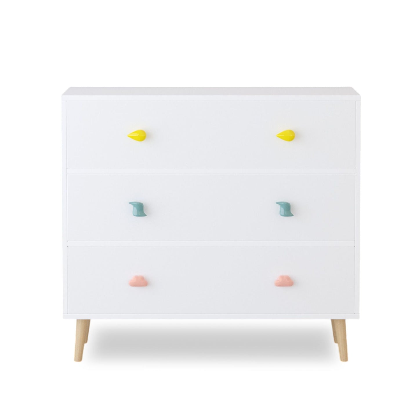 Solid Wood Three Drawer Dresser in the Nursery